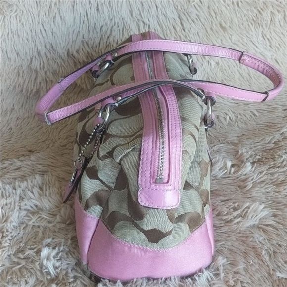 COACH Signature C Print Punk Leather Trim Handbag - Picture 4 of 8